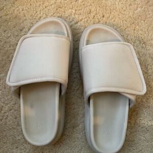 White Slide Sandals